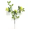 Reloj de Pared con Flores de Primavera en Isla Artificial Transfronteriza Estilo Ins Decoración de Muebles para Sala de Estar Ramas Falsas Jardín de Ingeniería Plantas Verdes Artificiales