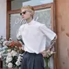 Meia gola alta meia manga assentamento camisa na moda bonito all-match top verão manga curta T-shirt dos homens ins estilo coreano simples casual