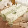 Toalha de mesa com estampa floral e de plantas, novo modelo 2025, luxo leve, toque de alta qualidade, lavável, à prova d'água, resistente a óleo, para uso doméstico em mesas de centro