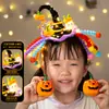Faixa de cabelo de Halloween, lanterna de abóbora, bastão retorcido, kit de material DIY para crianças, adereços de festa, chapéu engraçado que brilha, acessórios de fantasia