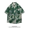 Camisa elegante de estilo holgado para uso diario, moderna, combinable con todo, para hombre, con estampado floral, para verano, para jóvenes, popular, sencilla, con mangas de cinco puntos.