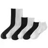 Calcetines Deportivos Unisex de Suela de Toalla para Primavera y Verano, Calcetines Negros y Blancos, Calcetines Transpirables Anti-Olor, Calcetines Tipo Boat Absorbentes de Sudor, Calcetines de Media Pantorrilla, Calcetines Largos