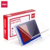 Deli 9863 Almohadilla de tinta de un solo color Almohadilla de tinta de secado rápido Caja transparente redonda Almohadilla de tinta de dos colores rojo y azul Almohadilla de tinta cuadrada