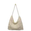 Bolsa de Balde Exquisita de Novo Estilo para Mulheres, Grande Capacidade, Bolsa de Ombro Transversal Casual Versátil de Palha