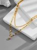 Collar de Acero de Titanio Fresco con un Solo Diamante de Doble Capa Simple Estilo Coreano Cadena para Clavícula de Mujer Diseño de Moda de Nicho Sensación Elegante Artículo