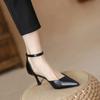 957 Preto Salto Alto Mulheres Novo All-match Linda Deusa Fã Oco Stiletto Heel Shoes Sapatos de Trabalho Profissional