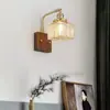 Luminária de parede estilo vintage na cor nogueira japonesa retrô para quarto principal, escritório, sala de estar, quarto, cabeceira, banheiro, sala de jantar e sala de estar