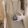 Estilo Étnico Retrô Boêmio Corrente de Suéter com Pingente Longo Acessórios de Colar de Nicho de Verão para Mulheres com Decoração de Saia