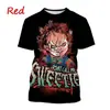 Camiseta de Manga Corta con Cuello Redondo para Hombre con Estampado de Fantasma de Halloween Impresión 3D Transfronteriza Nueva Venta Directa de Fábrica Suministro