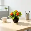 Simulación transfronteriza de 5 árboles frutales, plantas pequeñas en maceta, fruta de la suerte de Año Nuevo, bonsái de plástico, mini adornos decorativos de escritorio