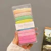Elástico de Cabelo Colorido Casual para Mulheres, Elástico de Borracha de Alta Elasticidade e Durável, Corda para Rabo de Cavalo Baixo, Novo Adorno de Cabeça de Bola 2024