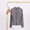 Jaqueta com Capuz Lulu em Estoque com Etiqueta, Entrega Direta, Roupa para Corrida e Yoga, Cardigan Esportivo Slim-Fit com Zíper