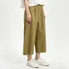 Foto Real de Pantalones Casuales Banana de Pierna Ancha de Pierna Recta de Algodón Talla Grande de Tiro Alto 2026, Pantalones Acampanados Anchos de Corte Holgado