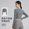 Roupa de Yoga de Manga Longa para Mulheres, Roupa Profissional de Alta Qualidade para Corrida e Fitness, Top Skin-Friendly de Secagem Rápida, Camisa Esportiva Fina da Moda