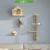 Cama y Árbol para Gatos Integrados Marco de Escalada para Gatos Montado en la Pared Estilo Japonés Ahorro de Espacio Alto Materiales DIY Hechos por Uno Mismo Verano