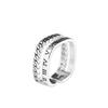 Prata s925 Jóias de Prata Pulseira Tailandesa Antiga Pulseira Quadrada Aberta Anel de Dedo