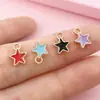 Joias DIY Pingente de Estrela Esmaltada Estrela de Cinco Pontas Acessórios de Liga para Colar Pulseira Brincos Corrente de Celular Pequenos Charms