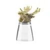 Copo Criativo de Novo Estilo para Bebidas Alcoólicas com Design de Cabeça de Animal, Copo Pequeno, 0,05kg Copos de 50ml, Garrafa de Whisky, Estojo de Couro