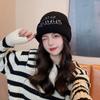 Se Muestra Cara Pequeño Sombrero Negro de Lana para Niños Otoño e Invierno ins Celebridad de Internet Coreana Versátil Cálido Protección para las Orejas Tejido Frío Sombrero de Moda