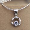Colgante de diamantes redondos mejorado, collar de plata de ley 925, joyería de comercio exterior de moda elegante europea y americana al por mayor