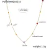Rueda de la Fortuna Nicho Collar Sencillo de Perlas Acero Inoxidable 2mm Zirconio Facetado Cadena de Martillo Ultra Fina Cruzada con Baño de Oro Real para Mujer