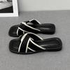 Pantuflas de Aspecto Elegante para Ropa de Verano para Mujer 2025 Nuevas Planas de Interior Ins Chanclas de Playa para Mujer