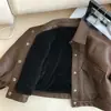 Chaqueta de cuero estilo coreano para niños, nueva moda de invierno, elegante y a prueba de viento, nuevo modelo 2026