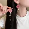 Brincos japoneses e coreanos doces populares, frescos e elegantes, luxo leve, modernos e estilosos, brincos versáteis para o dia a dia das mulheres, atacado