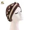 Turban Tejido a Mano de Dos Colores para Nueva Oferta Transfronteriza Sombrero Turbante Africano Jdt-429J