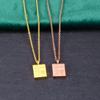 L120 nacido un par collar chino con letras de doble cara cadena de clavícula simple retro regalo para amantes