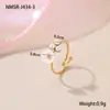 Diseño de Nicho Europeo y Americano Exquisito Anillo Abierto de Acero Inoxidable con Flor y Perla Chapado en Oro de 18K Anillo Abierto al por Mayor
