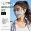 Protector Solar Esquina del Ojo para Mujer Transpirable Verano Anti-UV Seda de Hielo Reparación Facial Máscara de Sombrilla Estereoscópica UPF50