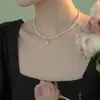 Collar de Perlas de Imitación de Lujo Ligero Estilo Francés para Mujer, Cadena para Clavícula de Moda Versátil Elegante de Gama Alta Estilo Ins, Cadena para el Cuello de Celebridad de Internet