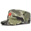 Chapéu Camuflado Masculino Cinco Pontas Estrela Vermelha Bordada Boné de Baseball Proteção Solar ao Ar Livre Moda Personalidade Casual Boné com Aba