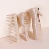Set de Peine Biodegradable de Paja de Trigo Natural Platino para Peinar el Cabello de Tres Piezas, Set de Peine de Dientes Anchos para Aceite, Peine con Inserto de Plástico para Spray
