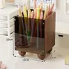 Porta-canetas Estação de trabalho Organizador de mesa Escritório Executivo Rack de armazenamento de madeira maciça Caixa de canetas Prateleira para meninos e meninas Caixa de material escolar para estudantes