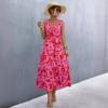 Nova coleção primavera e verão 2024 roupas femininas europeias e americanas transfronteiriças estação independente Amazon mais vendida eBay popular vestido de gola V