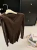 Nuevo cárdigan de punto de manga larga con cuello redondo texturizado de un solo botón, estilo coreano, top adelgazante para mujer