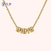 Moda Transfronteriza Europea y Americana Grabado de Diamantes Acero Inoxidable Collar Femenino diy Nombre de Familia Día de la Madre mamá Regalo Collar