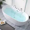 Banheira doméstica de acrílico para espaços pequenos, banheira de hotel e homestay, autoportante, móvel, banheira de uma peça sem costura com chaise longue