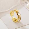 Moda Transfronteriza Europea y Americana Versátil Nuevo Cobre Zircón Galvanizado Oro Real Anillo Abierto para Mujer Celebridad de Internet Mismo Estilo Anillo de Dedo