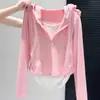 Camiseta de Manga Larga Ajustada con Capucha y Cuello Redondo, Estilo Falso de Dos Piezas para Mujer, Nuevo Estilo Primavera y Otoño, Top Corto Fruncido que Marca la Cintura