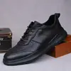 Nuevos Zapatos Deportivos Casuales Estilo Coreano de Cuero Suave para Otoño Ligeros Transpirables Casuales Simples de Cuero para Negocios Zapatos para Hombre Transfronterizos