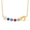 Collar con Colgante de Piedra de Nacimiento de Diciembre Más Vendido Transfronterizo Europeo y Americano Moda para Mujer