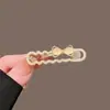 Presilha de Cabelo Laço com Pedra Olho de Gato de Luxo Leve para Mulheres, Presilha Versátil de Franja Lateral de Inverno, Presilha de Bico de Pato de Alta Qualidade para Testa