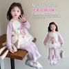 Traje de Estilo Dibujos Animados para Niñas Primavera y Otoño 2025 Nuevos Pantalones de Campana para Bebé Ropa de Otoño Conjunto Dulce de Dos Piezas para Niños