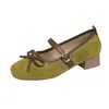 Versión de piel de oveja de sandalias de punta cerrada con suela gruesa, zapatos Mary Jane huecos, nuevos zapatos Mary Jane para mujer estilo francés de noche con lazo