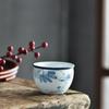 Taza individual maestra de porcelana azul y blanca pintada a mano, taza para degustación de té, taza de té de cerámica, taza de té, regalo de negocios, tazón de té, se puede poner logo