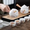 Juego de té de Kung Fu, venta al por mayor, portátil, para viajes al aire libre, juego de té de oveja, grasa de jade, porcelana blanca, regalos de empresa, se pueden personalizar con logotipo