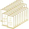 Soporte de Exhibición de Letrero de Mesa Acrílico Transfronterizo, Tarjeta de Mesa Acrílica con Borde Dorado, Tarjeta de Mesa Transparente Acrílica con Borde Dorado en Forma de T al por Mayor